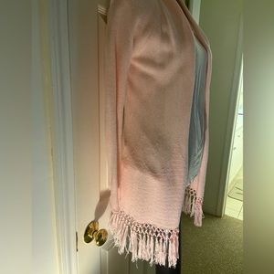 Lilly Pulitzer fringe cardigan.
